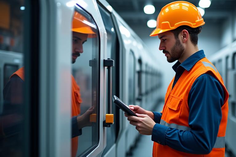 Techniker bei der vorbeugenden Wartung einer Industrieanlage